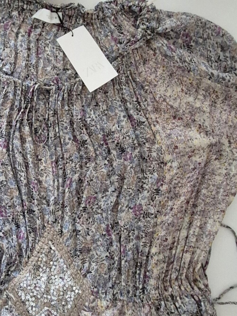Zara ZW Collection Metallic Thread Maxi Dress Multicolored Size Large NWT - Picture 14 of 15
